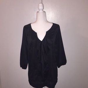 Satin ruffle blouse